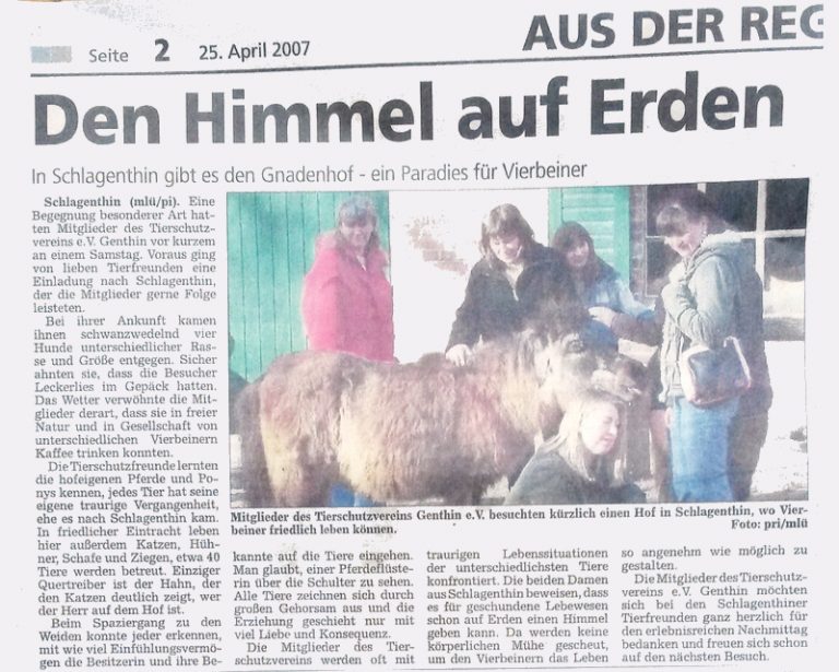 Genthiner Rundschau vom 25. April 2007